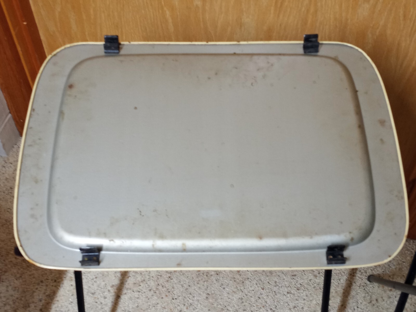 2 Vtg FOLDING METAL TV TRAYS 13"X18" 1950s MCM QUAKER eBay