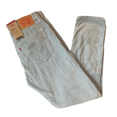 New LEVI'S Jeans 512 Slim Taper Corduroy Mens 34x32 Light Blue Thick Cord #322