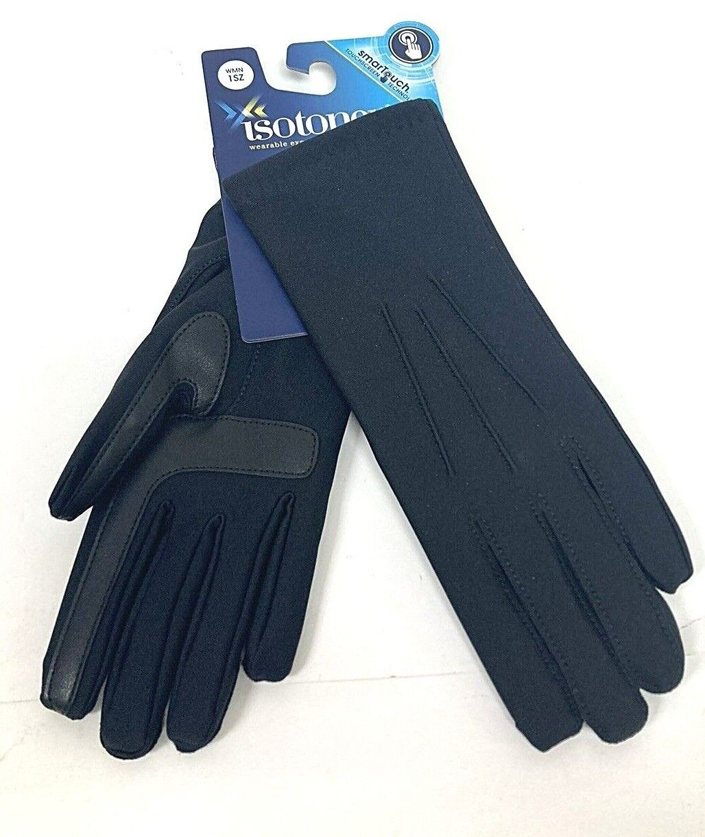 1 Pair of Isotoner Women’s Smart Touch Black Fleece Lined Gloves One