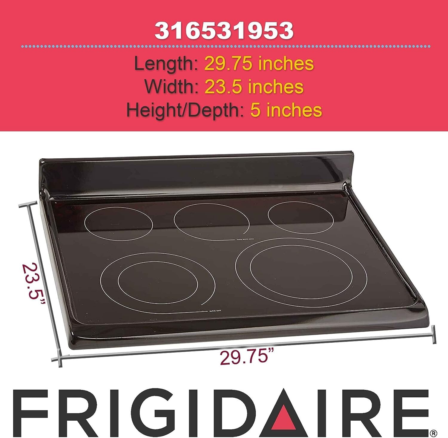 New Frigidaire #316531953 Glass Cooktop Replacement Range/Stove/Oven | eBay