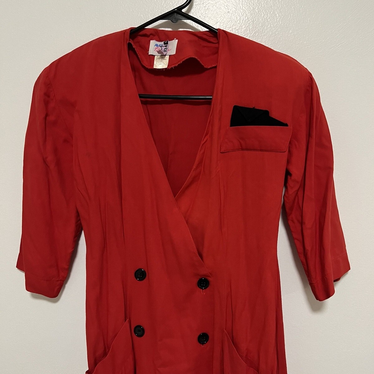 Avon Fashions Women's Red Dress Size 3/4 Rayon Vintage