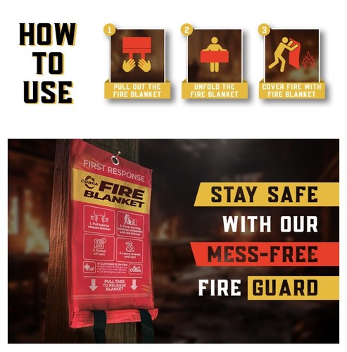2 PACK FIRE EXTINGUISHER BLANKET COVER THROW HOME CAMPING BACKYARD GRILL 40 X 40 - Picture 10 of 10