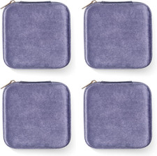 Plush Velvet Travel Jewelry Case Set - Earring Organizer with Mirror, Periwinkle