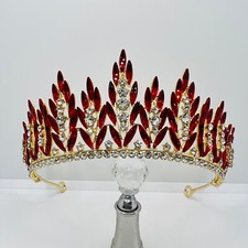 Tiara Queen Crown Ruby Red Fire Effect Crown ruby red fire optics