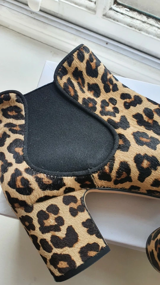 ZARA leopad/Animal print, Pony hair - Leather Ankle Boots - size Eur41 - UK 8 - Image 4 of 4
