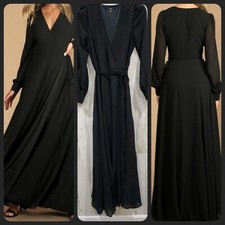 LULUS My Whole Heart Black Long Sleeve Wrap Maxi Dress Size SMALL**NWOT**