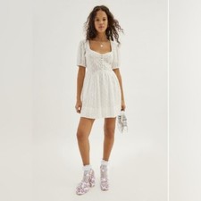 Urban Outfitters Maci Polka Dot Babydoll Mini Dress