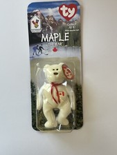 Maple The Bear-1996 McDonalds Ty Beanie Baby with rare errors 1993, OakBrook