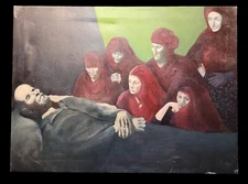 Abraham Alfenbaum Oil Painting A Matter of Perspective Outsider Asylum Art MCM 