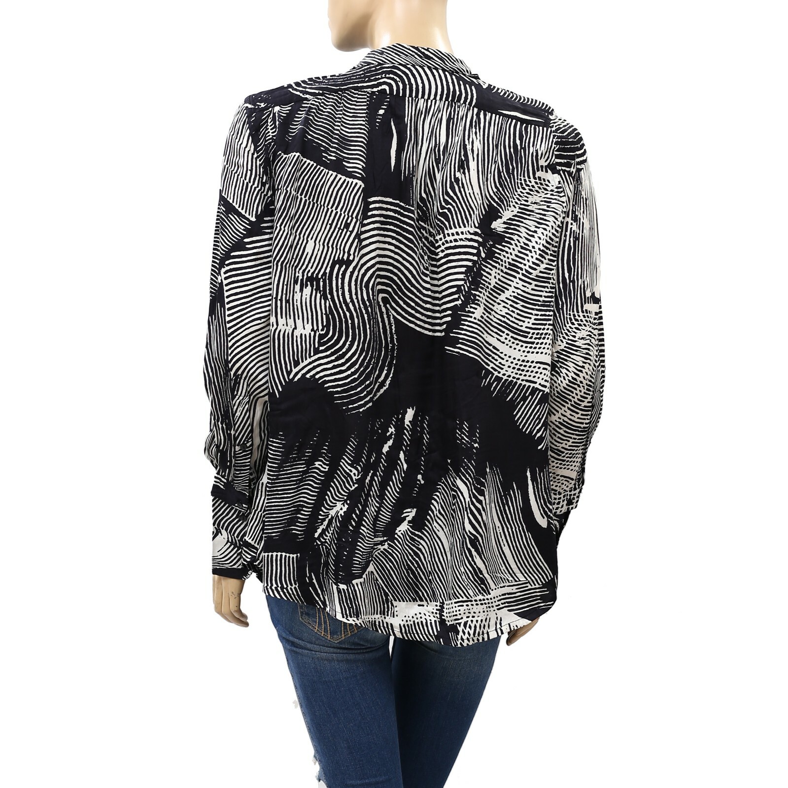 Copenhagen Muse Cmblossum Printed Shirt Top Buttondown White Black M ...