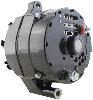 One-Wire Alternator 140 Amps Black Powdercoated 12V Ford 1G w/ GM Style Case