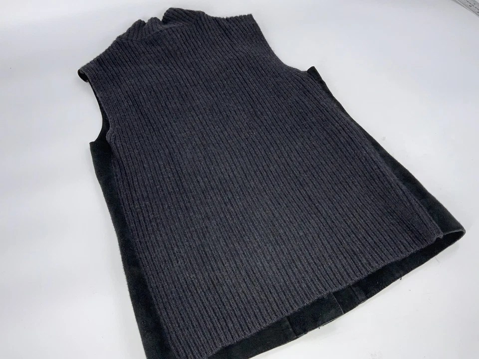 J. McLaughlin жилет куртка S мужчин серый кожаный спереди шерсти назад LNWOT YGI D3-150 - Изображение 4 из 4