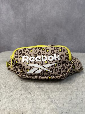 Reebok Xenon Leopard Print Yellow Fanny Pack Shoulder Bag Water Resistant