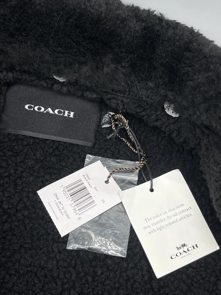 Size XS Men's Coach Denim Jacket With Sherpa - Unisex $700 MSRP - NEW Oversized - Image 4 of 4