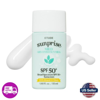 #ad ETUDE Sunprise Sunscreen Mild Sun Milk SPF 50 PA 55ml Sebum free $19.99