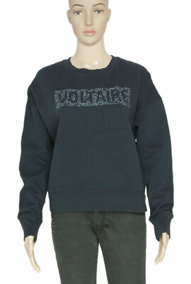 Upper Stone Printed Long Sleeve Zadic AD Voltaire Navy Sweatshirt Pullover Top S