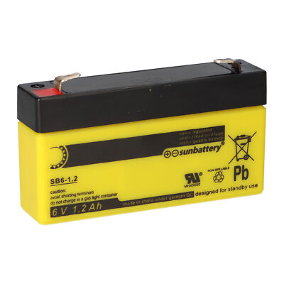 SUN Battery SB6-1.2 AGM Akku 6V 1,2Ah Blei-Vlies-Akku