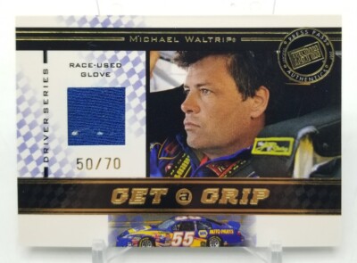 2007 Press Pass MICHAEL WALTRIP Driver Series Get a Grip /70 Race Used Gloves