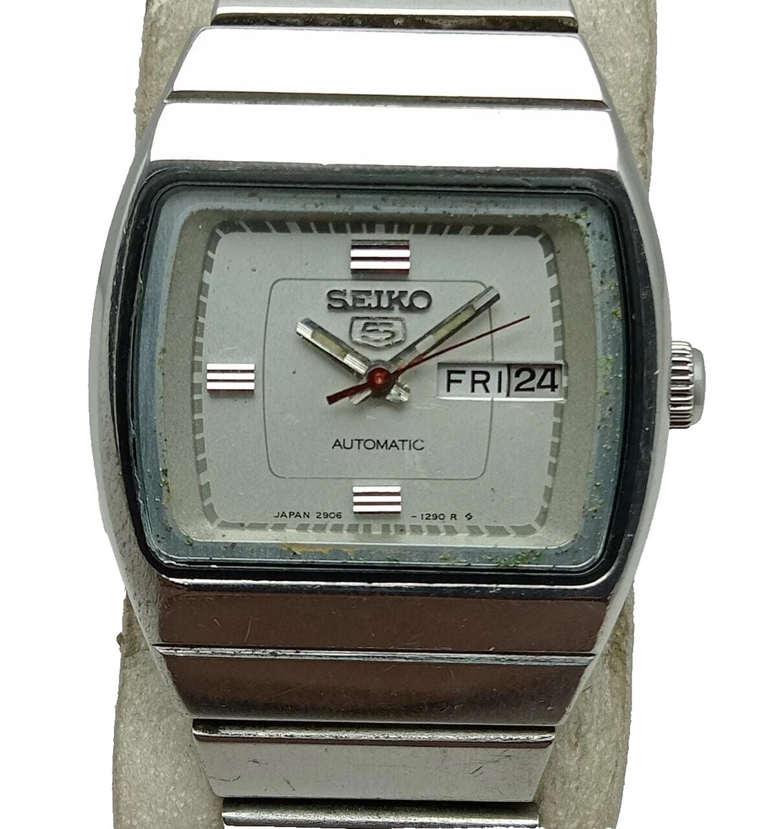 Mouvement Automatique Seiko 17 Rubis - Cadran Argent 28mm - Vendu Pour Pièces Ou Réparation (occasion)