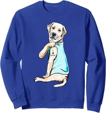 I Love Mom Funny Labrador Tattooed Lover Dog Unisex Crewneck Sweatshirt