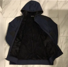 INC Men’s Sherpa Lined Full Zip Hoodie Navy Blue Black $99.50 New