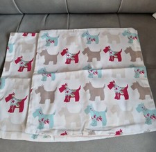 Par de fundas de cojín hechas a mano Clarke y Clarke marfil Scottie perro cremallera de 16 pulgadas