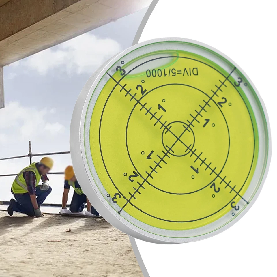 1pc Metal Horizontal Bubble High Precision Level Bubble Round Level 60*10mm - Image 2 of 4