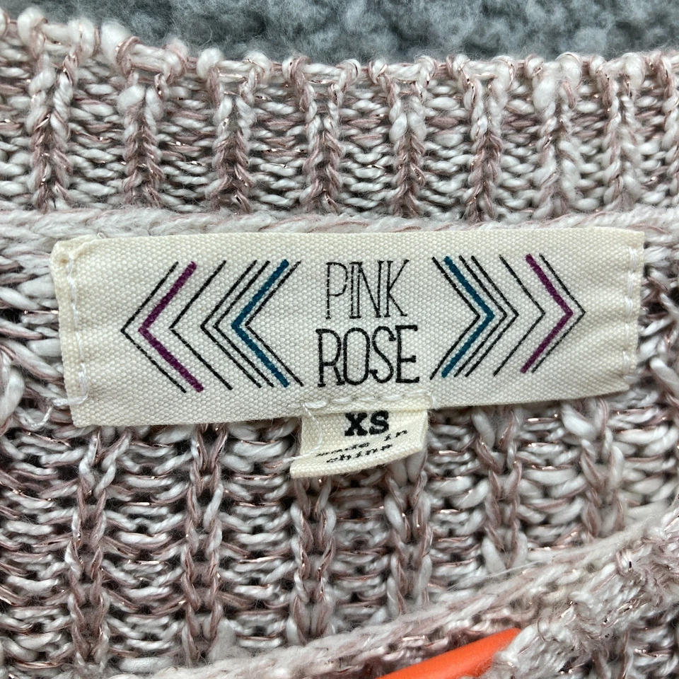 Suéter Metálico Brillante Rosa de Kohls Juniors XS Rosa Manga Campana Ojo de Cerradura Foto 4 de 4
