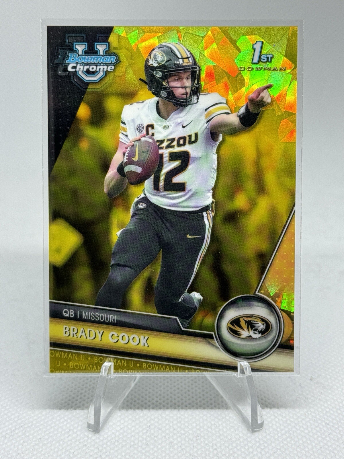 2023 Bowman Chrome U University Sapphire BRADY COOK Yellow 1st #/75