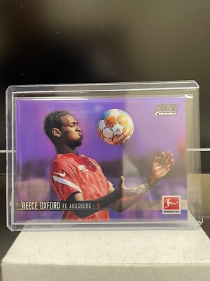 2021-22 Stadium Club Chrome Bundesliga Purple 83/299 Reece Oxford #4 FC Augsburg