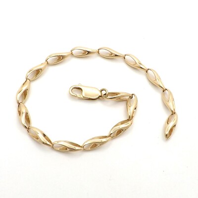 Massive 14k Gold Kaffeebohne Liebe Gliederkette Armband wachsen mit mir bis zu 8'' Länge
