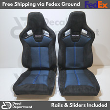 Set Of 2 Reclinable Slider Seats For Recaro Seat Black Suede Rails Slider Set Of 2 Reclinable Slider Seats For Recaro Seat Black Suede Rails Slider