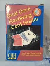 Dual Deck Revolving Playing Card Holder Clear Acrylic Spinning Tray CHH Games