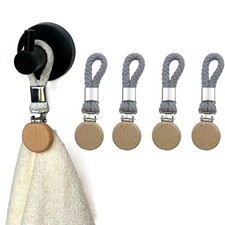 4Pcs Hand Hanging Clip on Tea Towel Hooks Hangers Clips Loop Grip Rack Holder UK