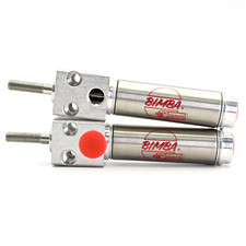 Lot of 2x Bimba Stainless BF-041-D Pneumatic Cylinder 3/4" Bore 1" Stroke