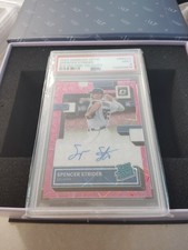 2022 Panini Donruss Signature Series Spencer Strider /49 Pink Velocity PSA 9 RC