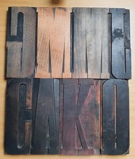 LOTTO 8 Caratteri Tipografici In Legno 24 cm Letterpress Tipografia