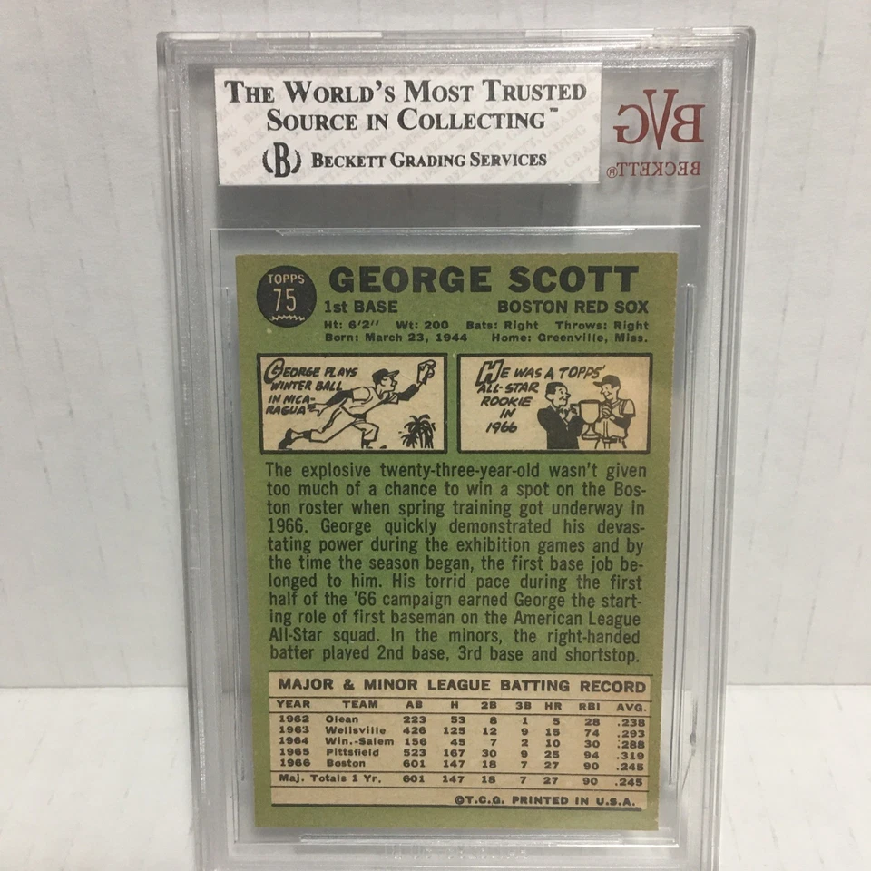 1967 Topps George Scott BVG 7.5 #75 - Image 2 of 2