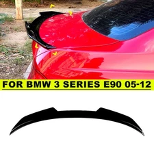Gloss Black PSM Style Rear Trunk Spoiler Wing Lip For BMW 3 Series E90 2005-2012