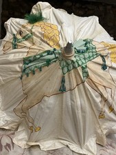 Vintage Chinese Hand Painted Horse on Fabric Parasol