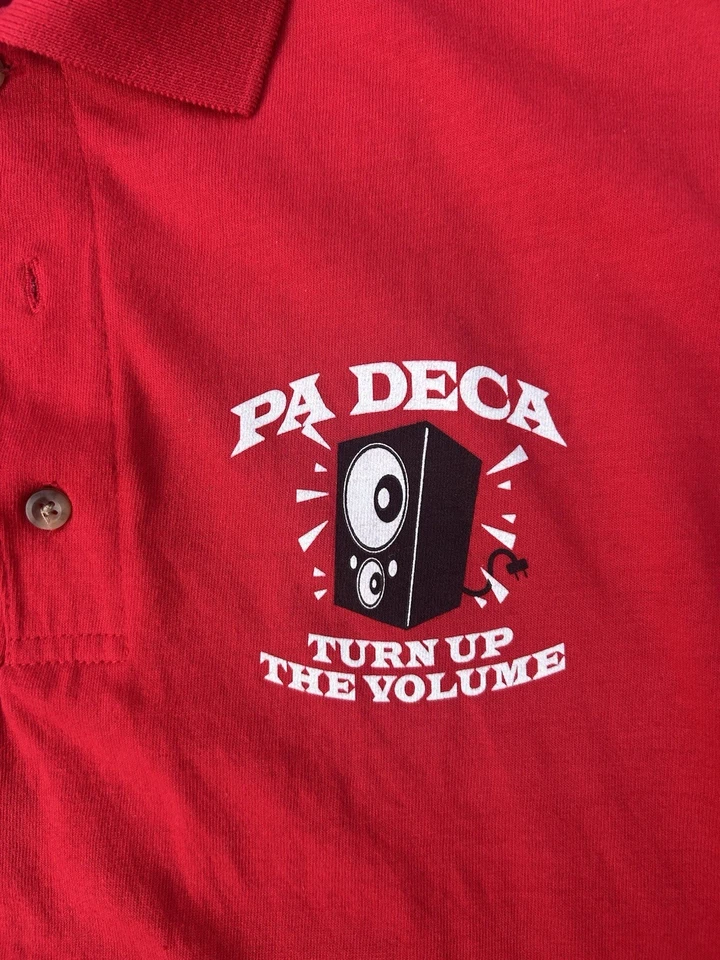 复古 PA DECA 领衬衫 25 美分纽扣翻音量 M 码 红色 — 第 2/4 张图片
