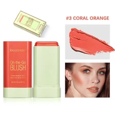 1pcs Waterproof Blush Stick Cream Rouge Multi-Use Lip Cheek Eye Brightening