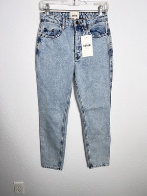 Sezane Brut Sexy Bleach Jeans Women s Size 4 36 Tapered Straight Light Wash  B20