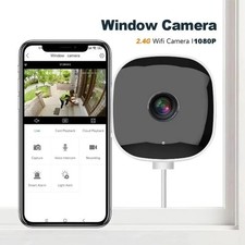 Window Security Camera WiFi 2.4/5GHz 3MP Full Color Night Vision Indoor Mount Uk