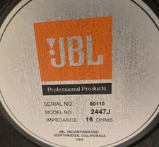 JBL 2447J  2381 Horns 4" Compression Driver 16ohms