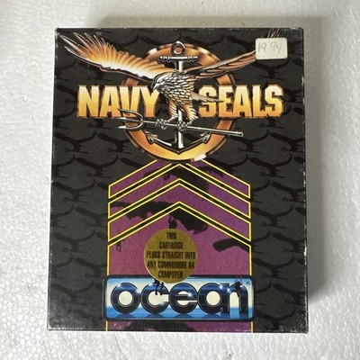 NAVY SEALS Game For Commodore 64 Game System Cartridge Box Manual Ocean C64 C128