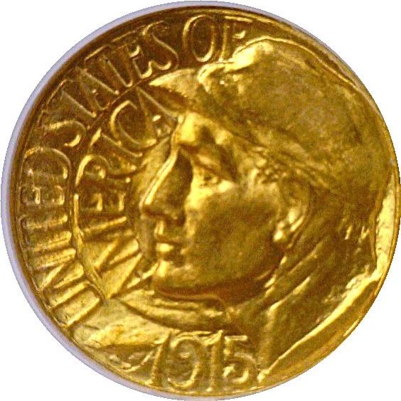 1915-S $1 Panama- Pacific Gold Commemorative NGC MS-66 - Image 2 of 3