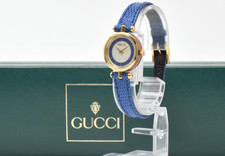 [Near MINT] Vintage Gucci 2000L Sherry Line Blue White Dial Quartz Women's Watch