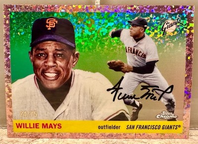 JERSEY NUMBER MATCH! 2025 Topps Chrome Platinum Willie Mays Rose Gold 24/75! SFG