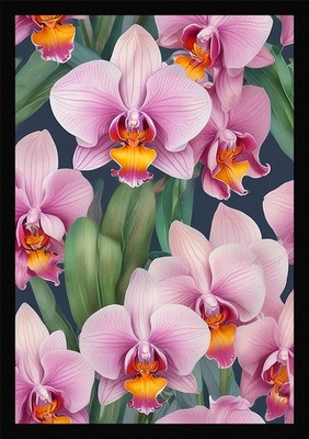 Vibrant Orchid Framed Wall Art Poster Canvas Print Picture